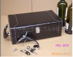 厂家直销优质产品黑色鳄鱼皮双支皮制红酒葡萄酒包装盒