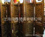 泰国特色工艺---手工木雕--镀金屏风(6门)