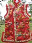 2012新年旗袍/唐装马夹 儿童棉衣 中长款棉背心8811大红