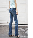 新款 时尚 VONJEANS正品新款褶皱双口袋微喇女牛仔裤