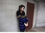 6250韩版蓝色间条修身毛衣衫 43元