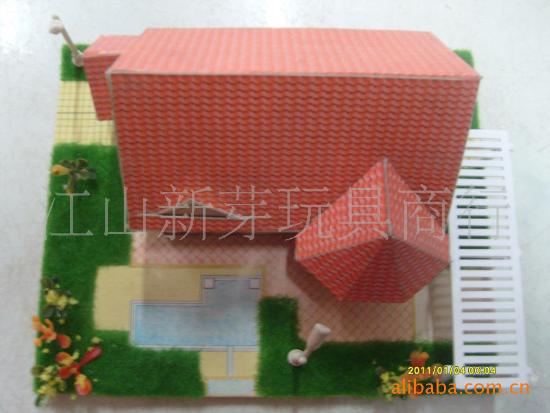 批发供应纸质建筑拼装模型 欧雅花园 带场景diy别墅模型