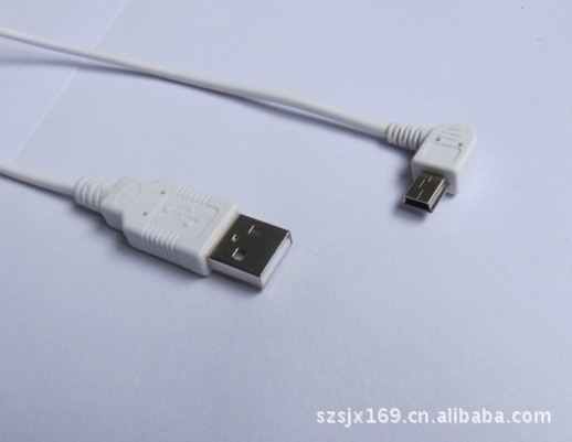 usb线 usb am/mini5p侧弯连接线 各种颜色