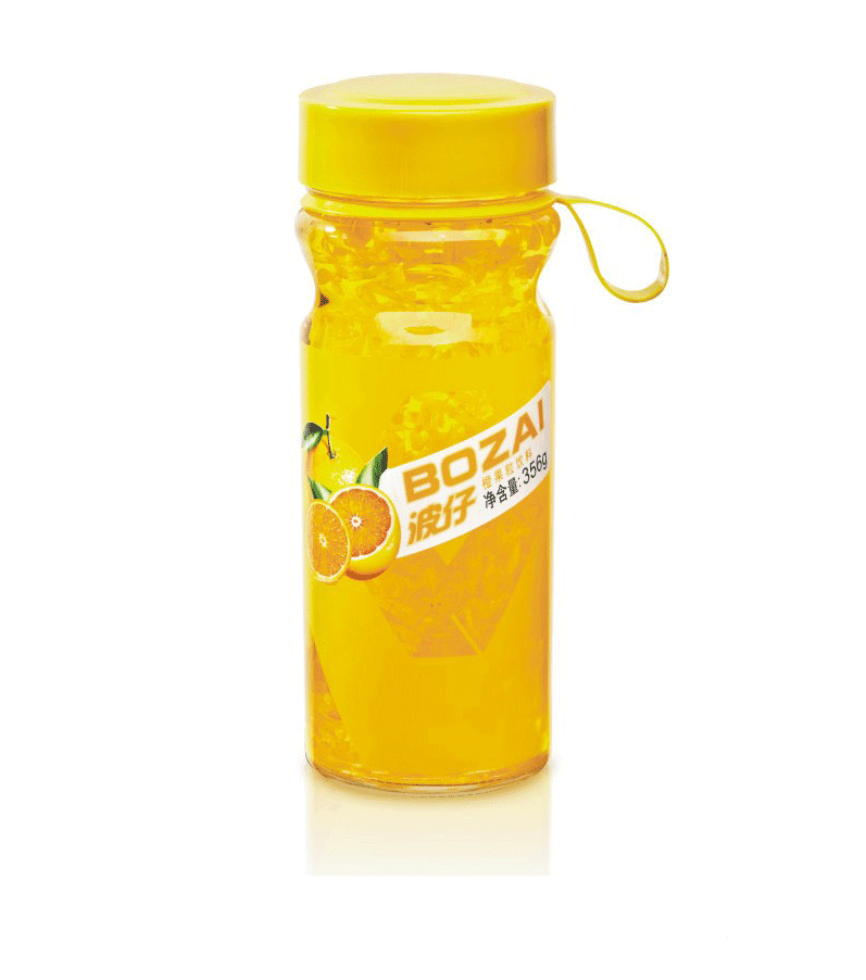 厂家直销 波仔食品玻璃瓶饮料 橙果汁果粒饮料批发356g×15瓶/箱
