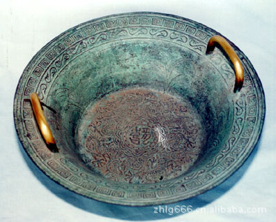 仿古青铜器*唐御龙洗盆 龙洗盆 鱼洗盆 *工艺品 小号