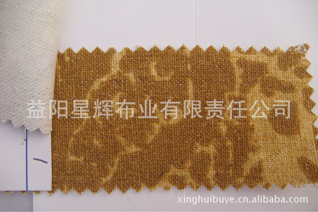 棉麻交织烫金烫银环保活性印色印花手袋箱包工艺品面料gy08