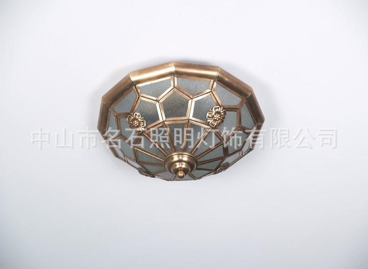 复古全铜灯-定性产品 古镇灯饰直销 全铜吸顶灯 手工焊锡节能半吸顶灯 现代简约吸顶灯