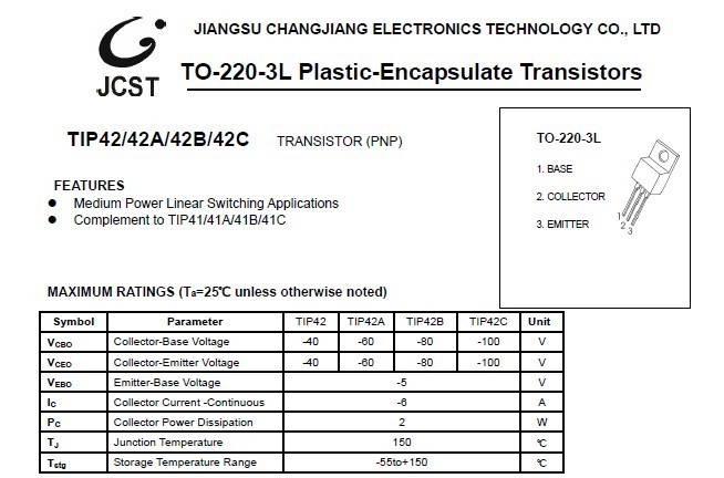 供应tip41c tip42c to-220