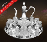 纯银工艺品.银器.纯银制品.纯银酒具.高工艺四季祥和酒具-花图