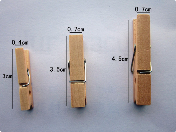 4.5cm工艺木头夹子 本色相片木夹/衣夹 方便实用