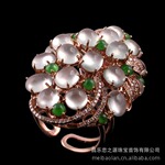 美宝蓝珠宝 专柜正品,高贵奢华18K金镶A货翡翠戒指 18K金戒指