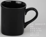 批发广告陶瓷杯子马克杯咖啡杯 水杯 茶杯创意马克杯黑四边圆形杯