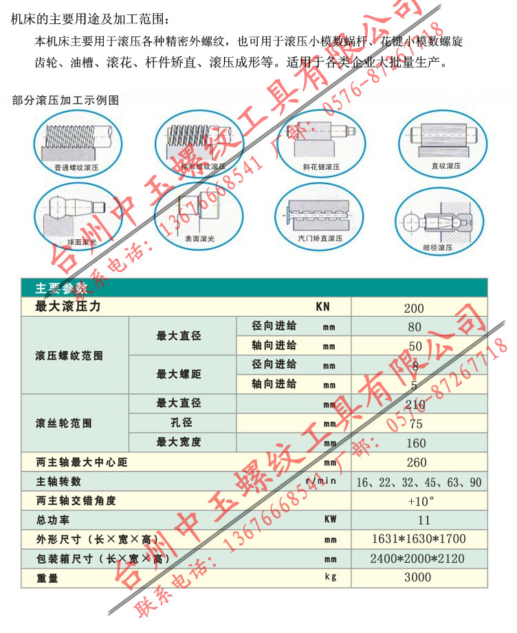 专业生产75孔串滚液压滚丝机