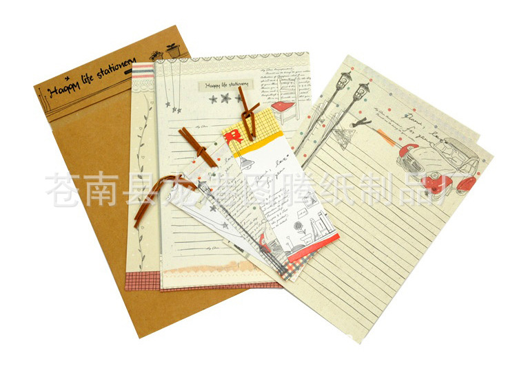 【韓版文具】卡通可愛懶人8張信紙,3個書簽套裝,低價超值