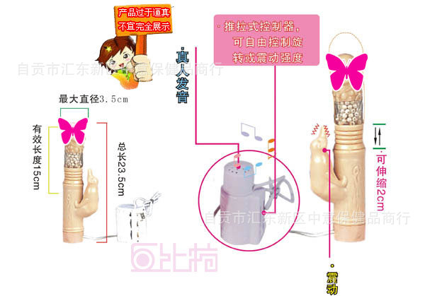 丘比特女性用自慰器具仿真人陽具電震動棒自動抽插伸縮轉珠棒