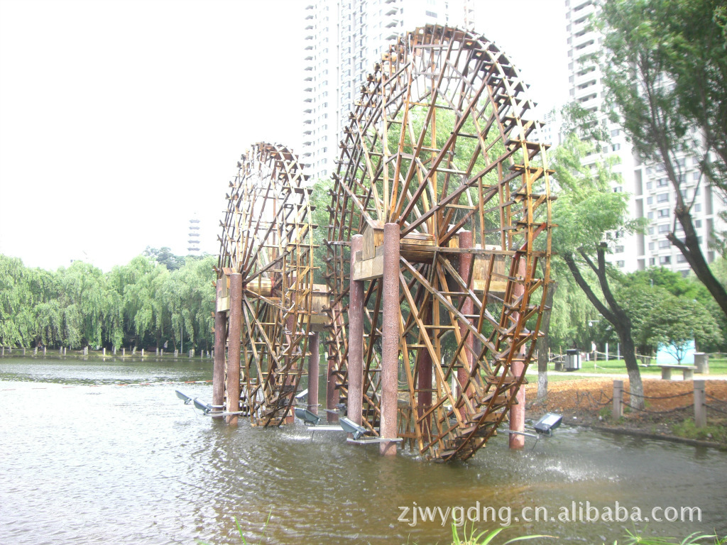 竹制品木制品竹木工艺大型景观水车黄河水车龙骨水车