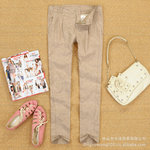 【2012 新款】美特斯邦威女装休闲裤|棉亚麻哈伦裤|253819