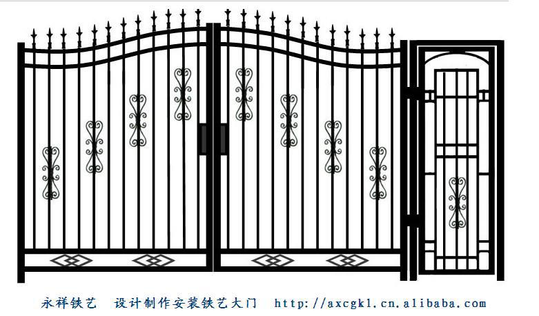 成都铁艺不锈钢焊接加工 设计制作安装铁艺大门 铁花大门