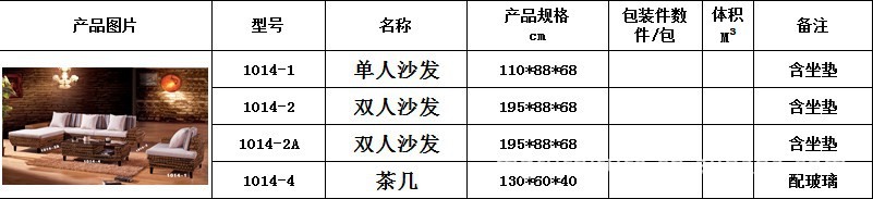 沙发组合规格信息