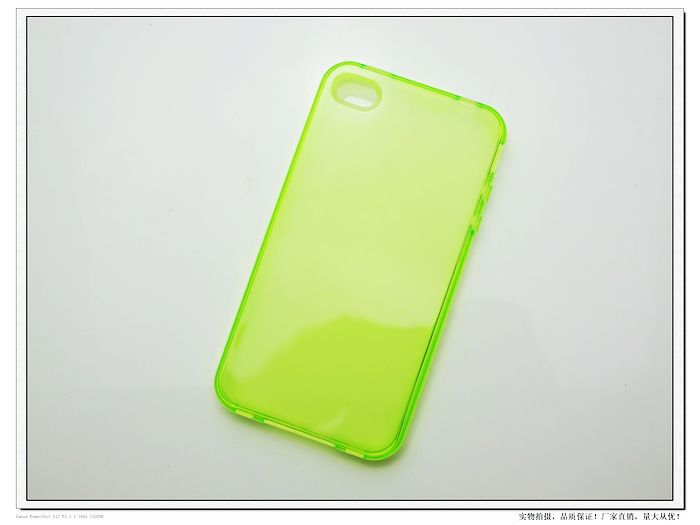 苹果手机壳 iphone4/4s 内磨砂 外亮面 透色tpu清水套 果冻套