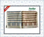 供应竹纤维提缎毛巾 北京厂家直销舒维雅竹纤维钢琴缎边横条毛巾
