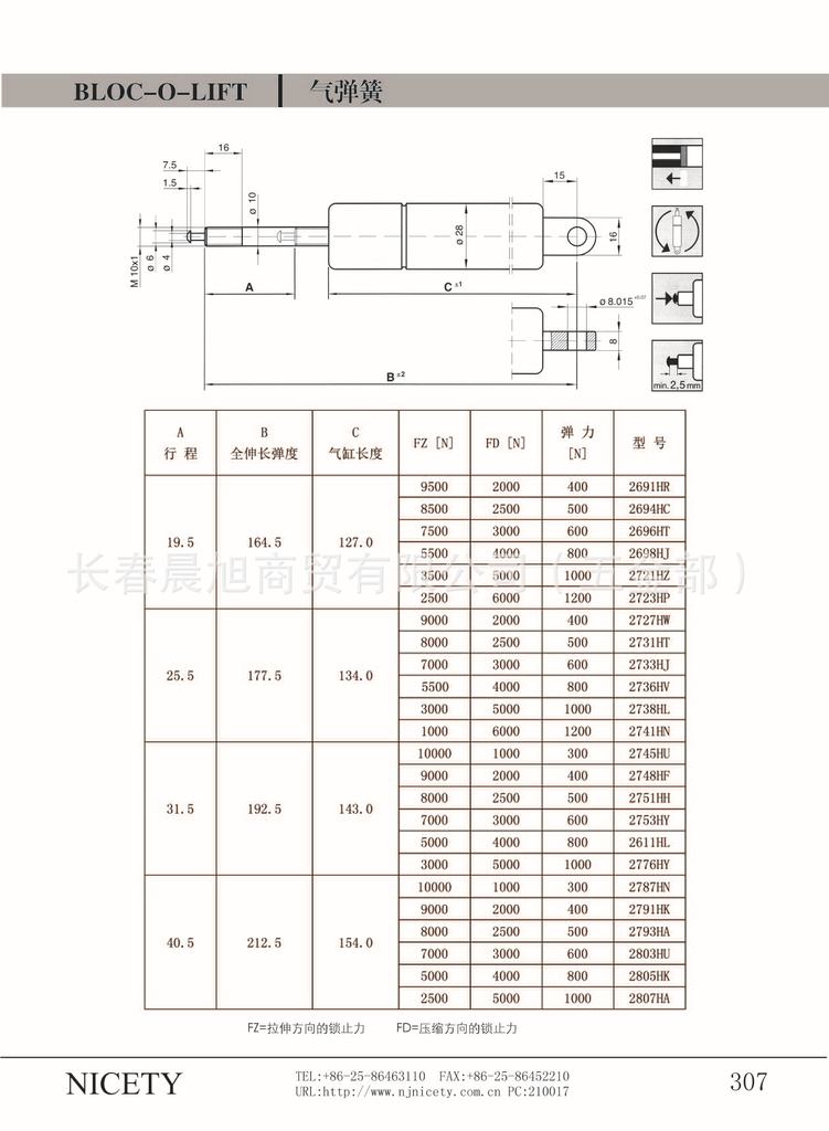 供应德国stabilus进口气弹簧,支撑杆,阻尼器261114