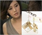 回家的诱惑 林品如同款 韩版大方扭曲圆环方形耳环 热卖 e50062