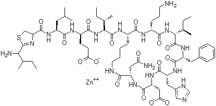 07 分子式:c63h98n14o14szn 杆菌肽锌预混剂为淡褐色或