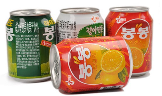 韩国海太果粒橙238ml*12罐/组 进口饮料果粒批发