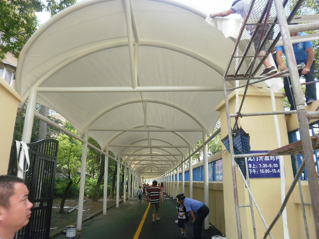 膜结构篷,学校过道景观篷