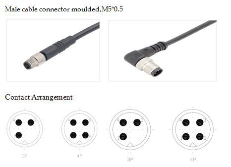 m12 4,5,8,12pin防水连接线