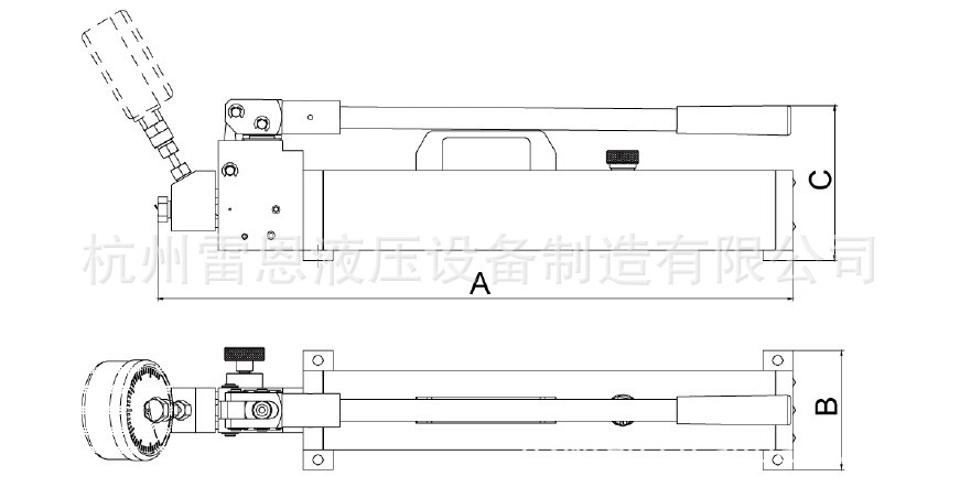 手动泵 液压泵 手动液压泵 高压液压泵 超高压液压泵尺寸图