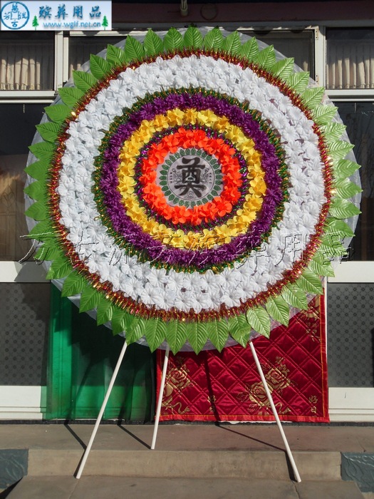 《厂家直销殡葬用品》精品2米心型花圈 仿真布花圈 伞花圈批发