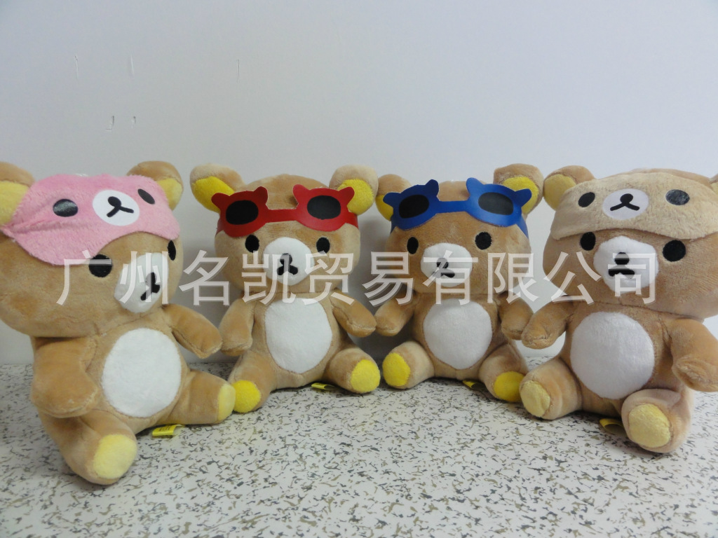熊毛絨公仔批發輕松熊帶吸盤毛絨玩具適合抓機禮物工廠,批發,進口,代購