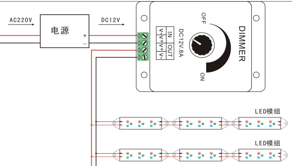 触摸调光器 无级调光控制器 单色调光器 手动调光 简易调光控制器