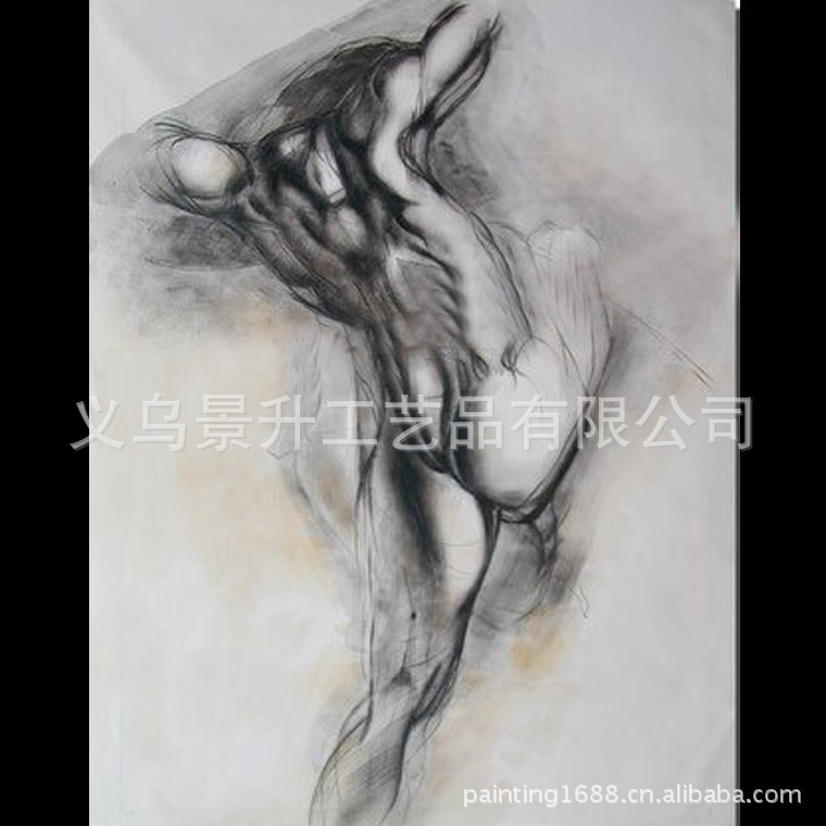 装饰人身艺术画 纯手绘穿衣女郎抽象艺术油画 人体艺术画 1027