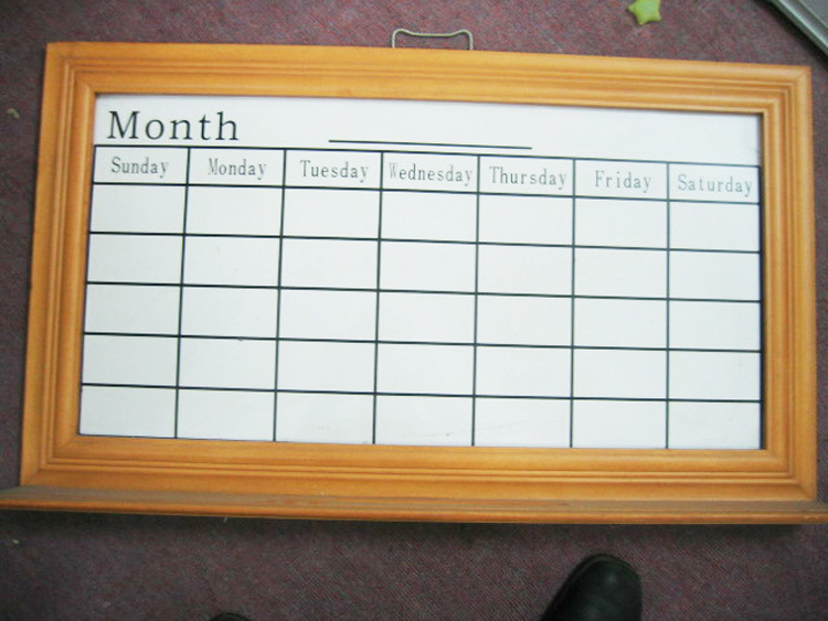 wood frame calendar