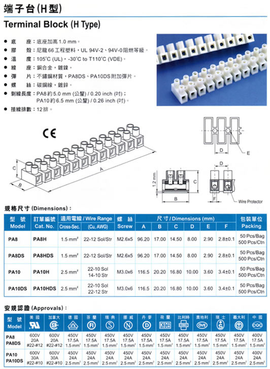 PA8H、PA10H