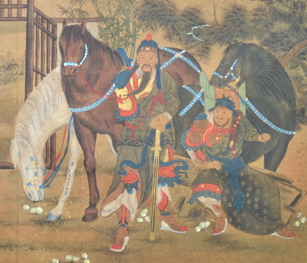 批发零售国画,仿古仿旧画《三顾茅庐》已裱,编号138-10