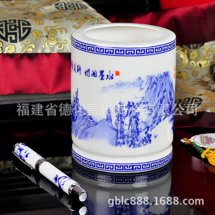 青花定制礼品：水墨开州17