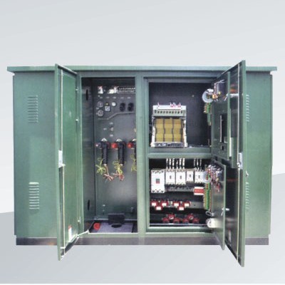 即美式箱变,它是集受电,馈电及变压器等器件于一体的成套变配电装置