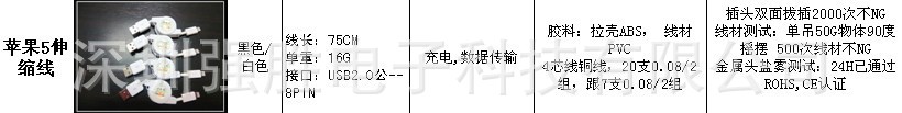 蘋果5伸縮線
