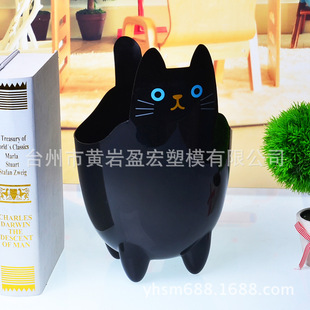 新款可爱立体卡通杂物桶 黑猫桌面垃圾桶 多用途大号垃圾收纳桶