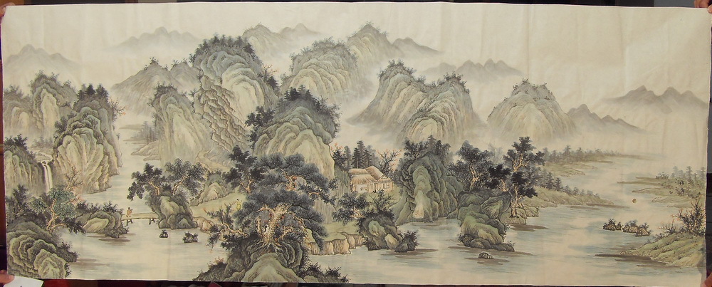 批发零售国画工笔仿古山水画,编号73-1