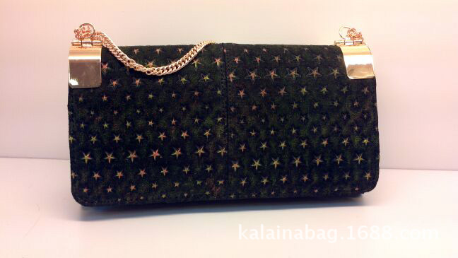 馬毛單肩包 時尚個性金屬片翻蓋鏈條女包