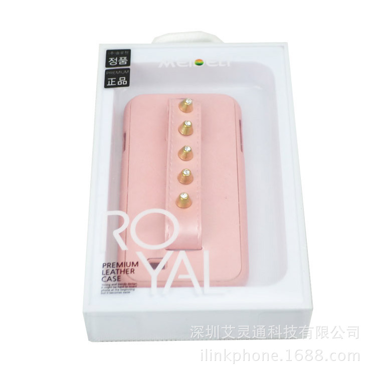 廠傢直銷新款 iphone44s手機殼 蘋果鉚釘皮