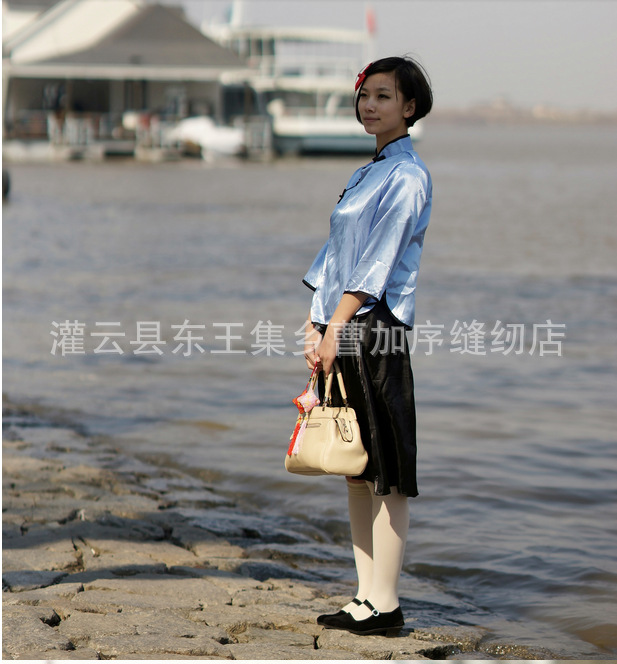 民国女学生装五四青年装棉制服诱惑 女装校服毕业服合唱演出服图片_8