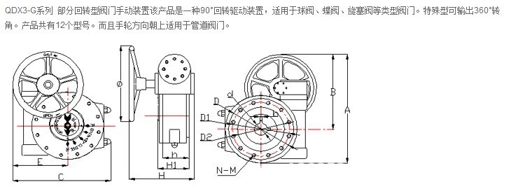 阀门蜗轮箱 结构图