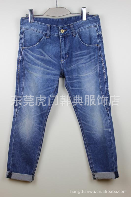 2013年新款韓國MINI BRAND原單側骨柳釘寬松小跨褲 有彈力九分褲工廠,批發,進口,代購