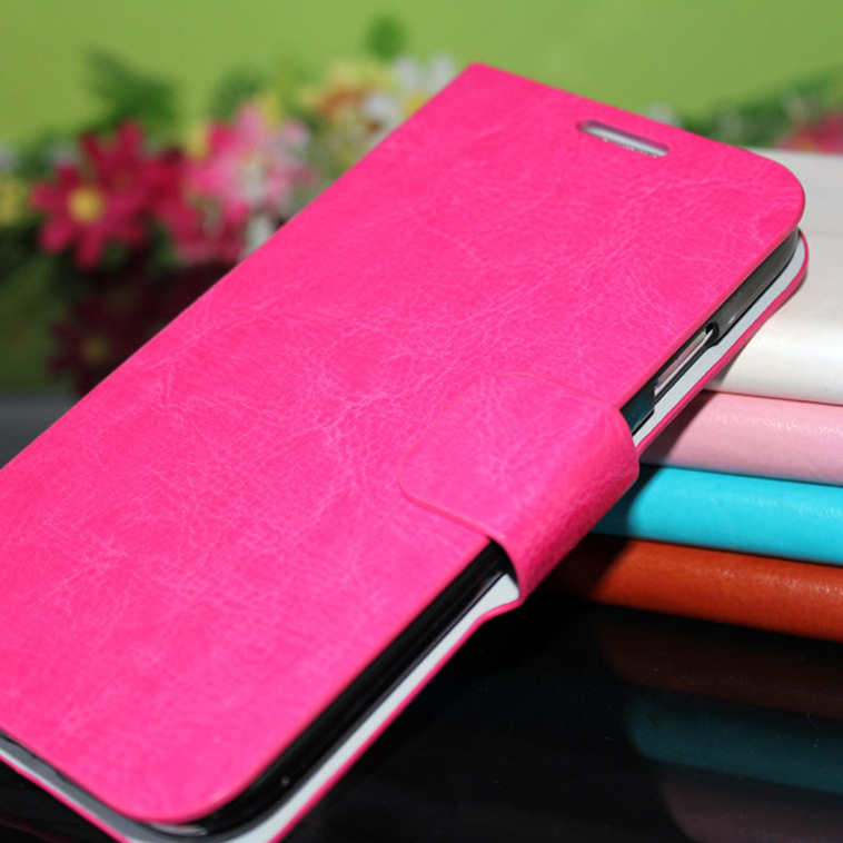 三星S4/i9500 PU手机皮套左右翻盖支架卡袋